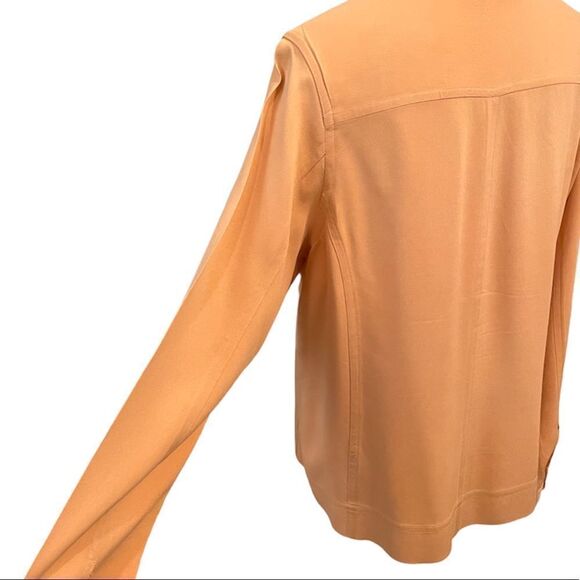 Bobby Chan Silk Cotton Blend Mandarin Collar Blouse - Picture 8 of 11